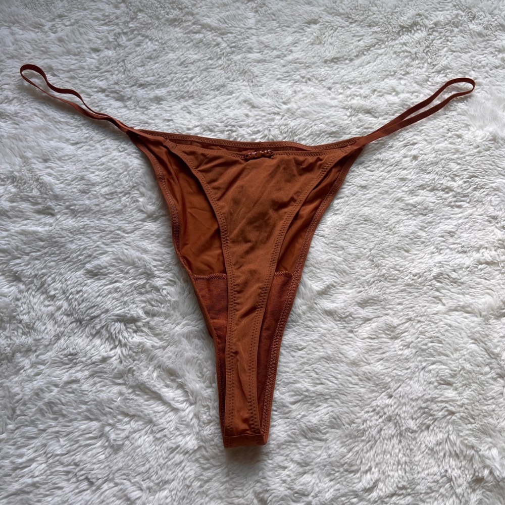 SKIMS Women's Fits Everybody T-String Thong Sienna Brown Minimalist Panty 3X NEW